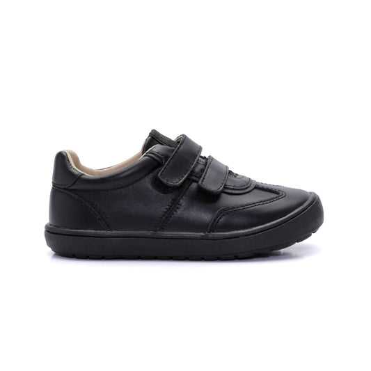 Old Soles 9018 Hardy Zigsta kids leather sneaker in Black with classic detail
