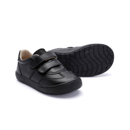 Old Soles 9018 Hardy Zigsta kids leather sneaker in Black with classic detail