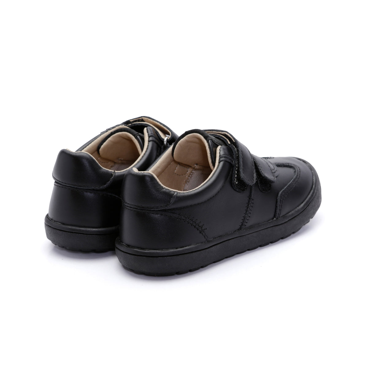 Old Soles 9018 Hardy Zigsta kids leather sneaker in Black with classic detail