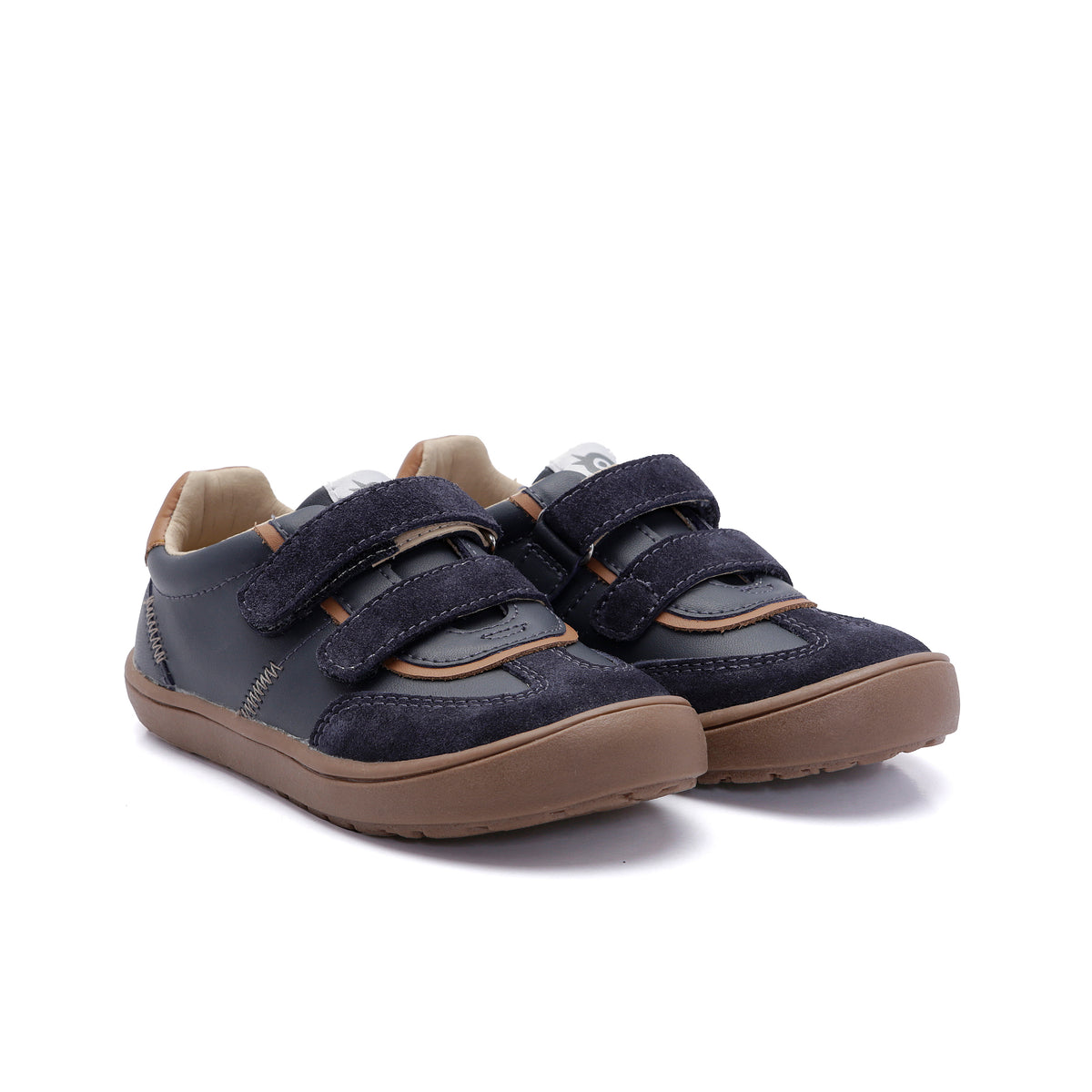Old Soles 9018 Hardy Zigsta kids leather sneaker in Navy with classic detail
