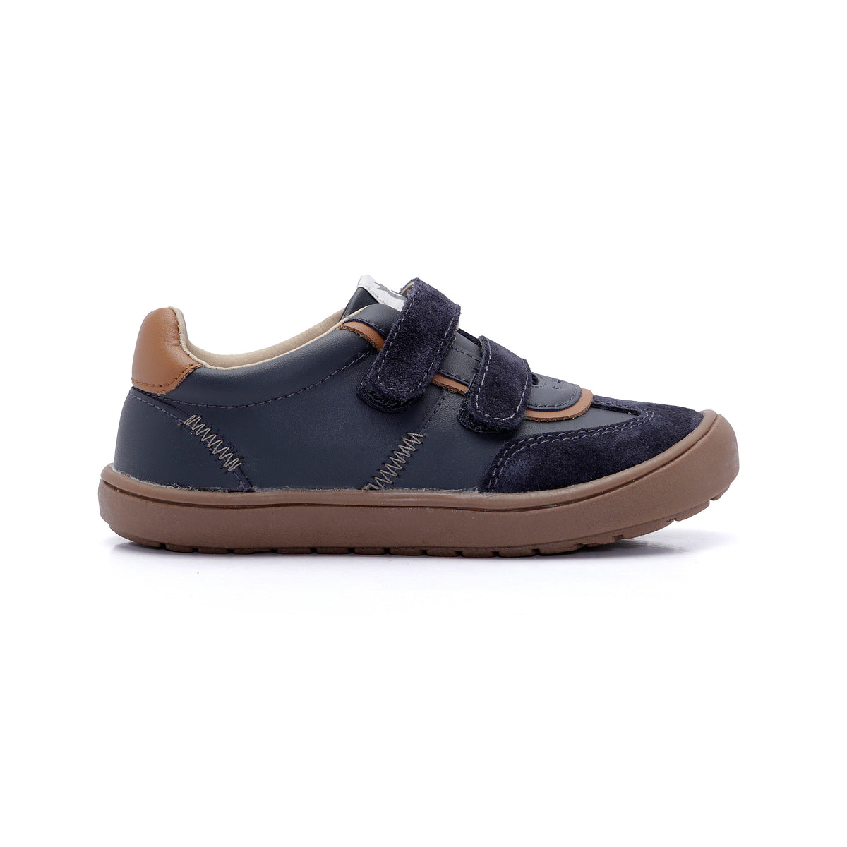 Old Soles 9018 Hardy Zigsta kids leather sneaker in Navy with classic detail