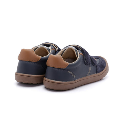 Old Soles 9018 Hardy Zigsta kids leather sneaker in Navy with classic detail