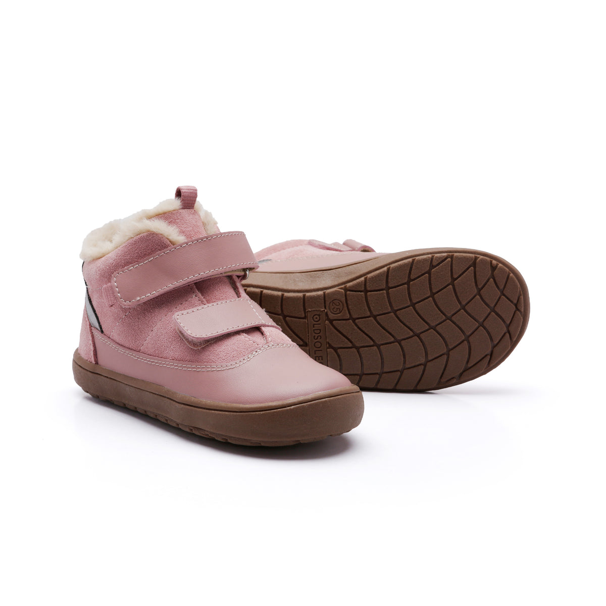 Old Soles 9019 Terrain kids leather sneaker in Kiss and Rich Silver with classic detail