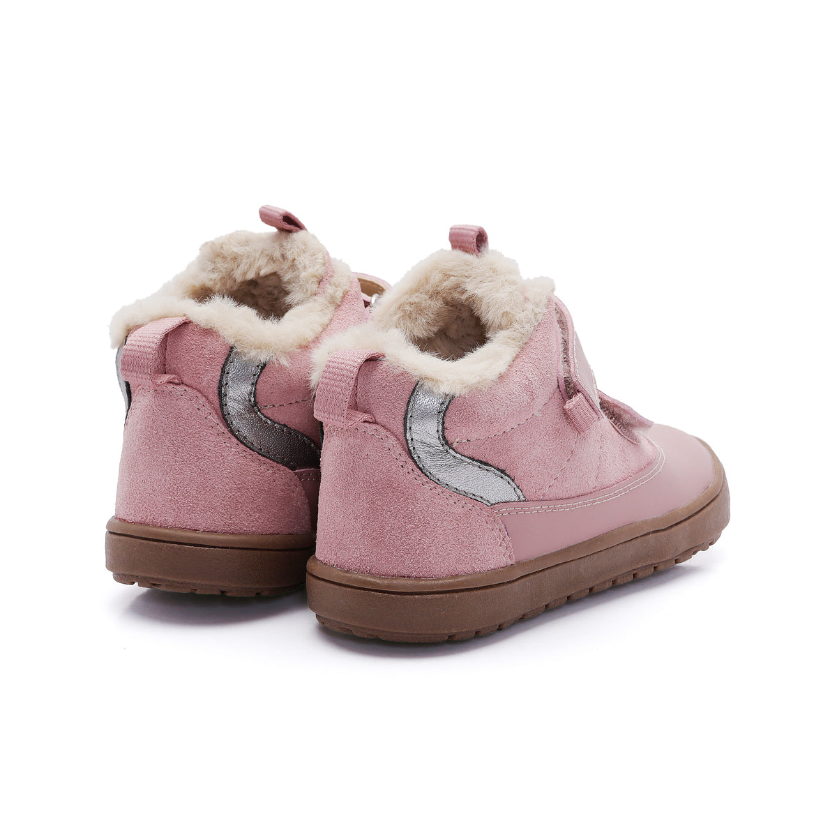 Old Soles 9019 Terrain kids leather sneaker in Kiss and Rich Silver with classic detail