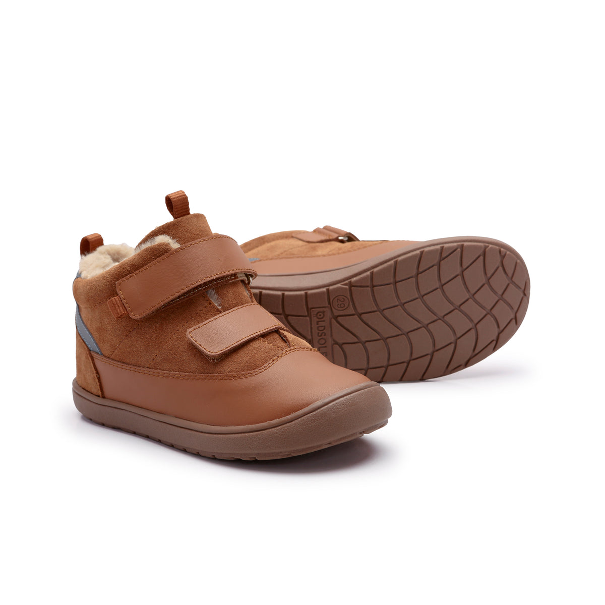 Old Soles 9019 Terrain kids leather sneaker in Tan and Grey with classic detail