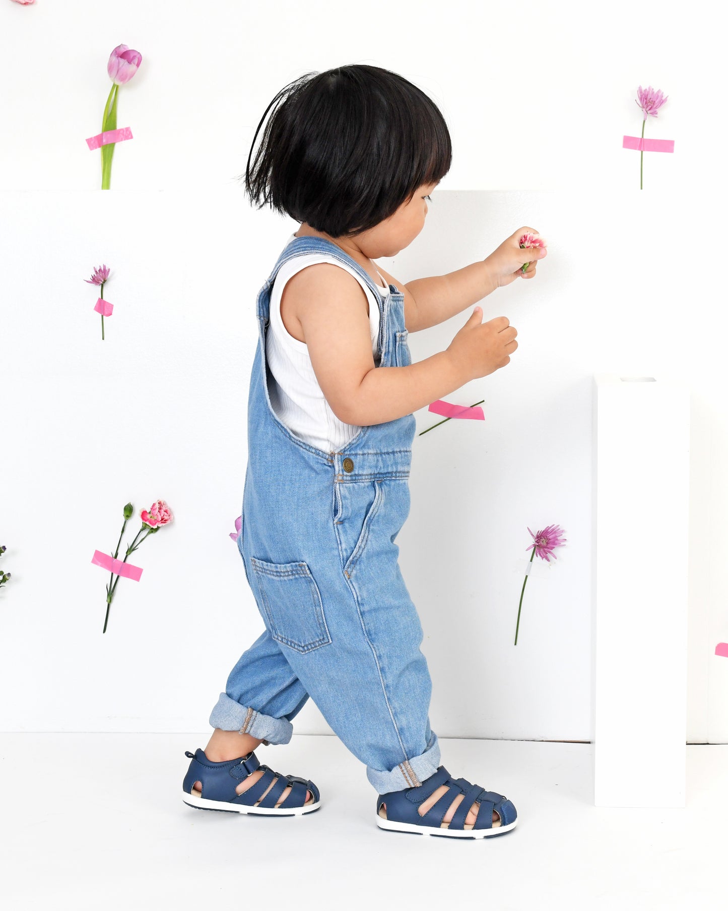 Old Soles 9502 Surf Sandal kids leather sandal in Denim with open toe detail