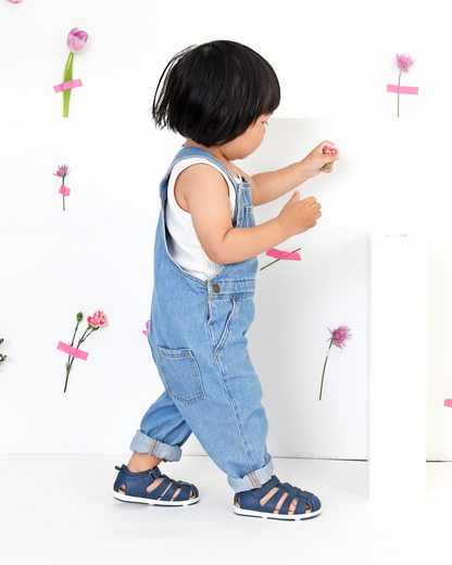 Old Soles 9502 Surf Sandal kids leather sandal in Denim with open toe detail