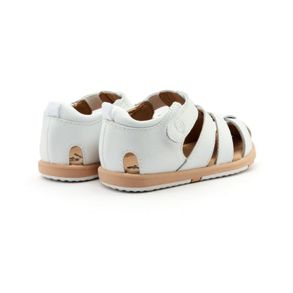 Old Soles 9502 Surf Sandal kids leather sandal in Snow and Natural Snow Sole with open toe detail