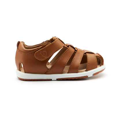 Old Soles 9502 Surf Sandal kids leather sandal in Tan and Snow with open toe detail